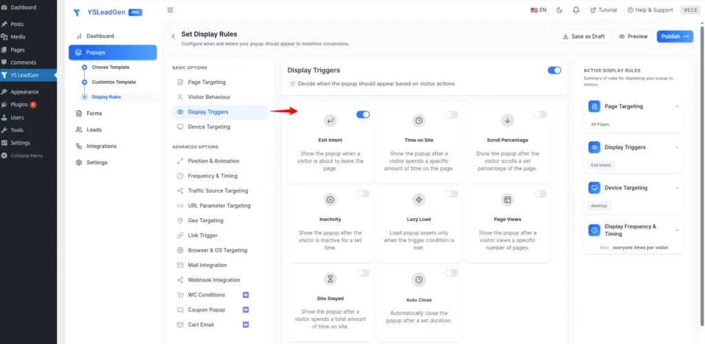 Configure Your Popup Triggers