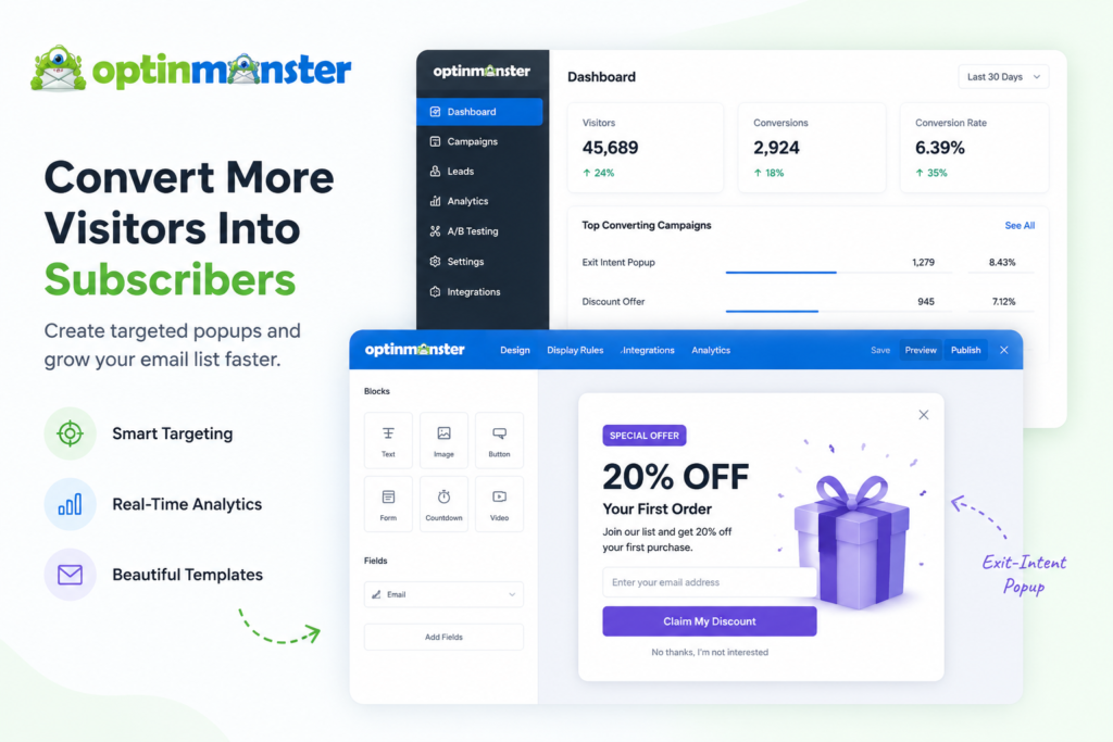 OptinMonster - Exit Intent Popup Plugin