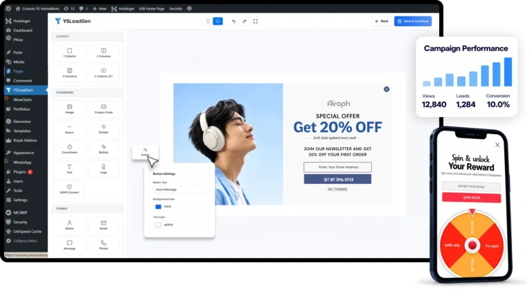 YS LeadGen Dashboard - WordPress Popup and Form Builder